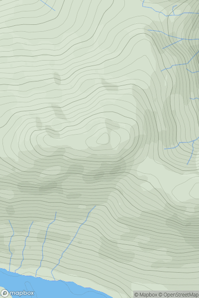 Thumbnail image for Beinn Lochain [Loch Fyne to Bute and the Firth of Clyde] showing contour plot for surrounding peak